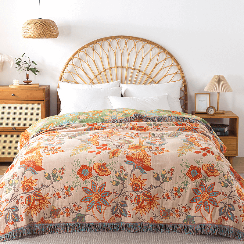 Reversible Blanket | Two Patterns In One Fringed Throw