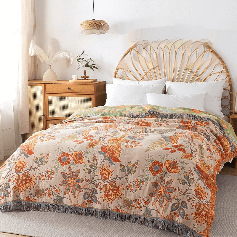 Reversible Blanket | Two Patterns In One Fringed Throw