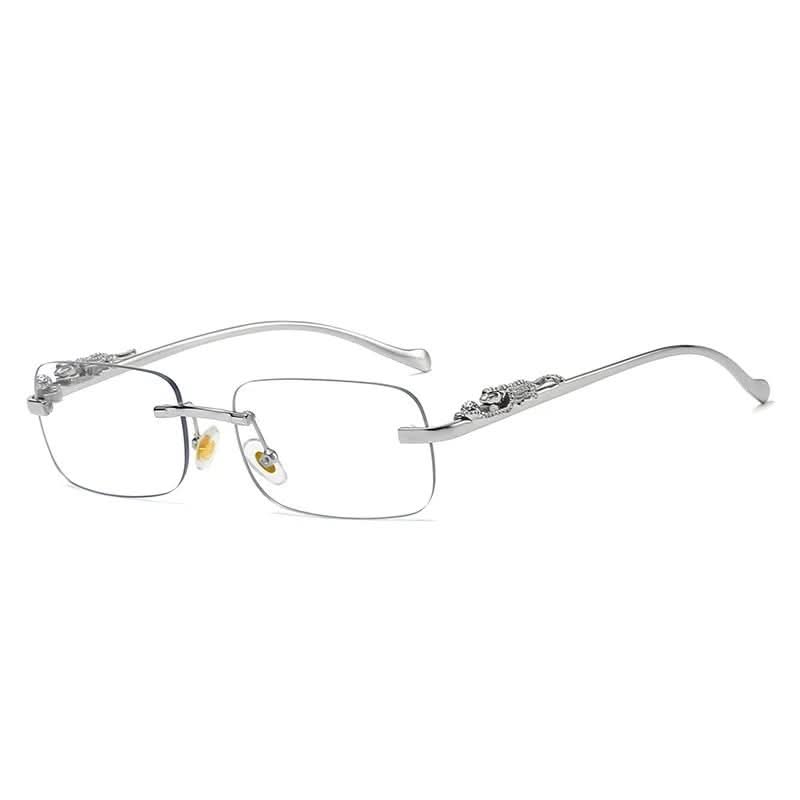 Rimless Sunglasses – Leopard Head Design, UV400 Protection