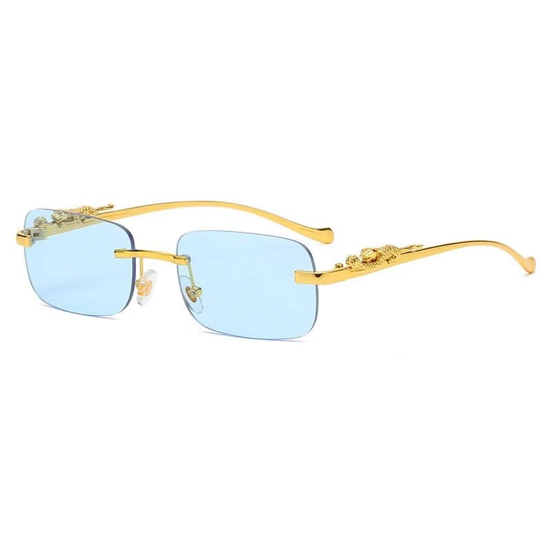 Rimless Sunglasses – Leopard Head Design, UV400 Protection
