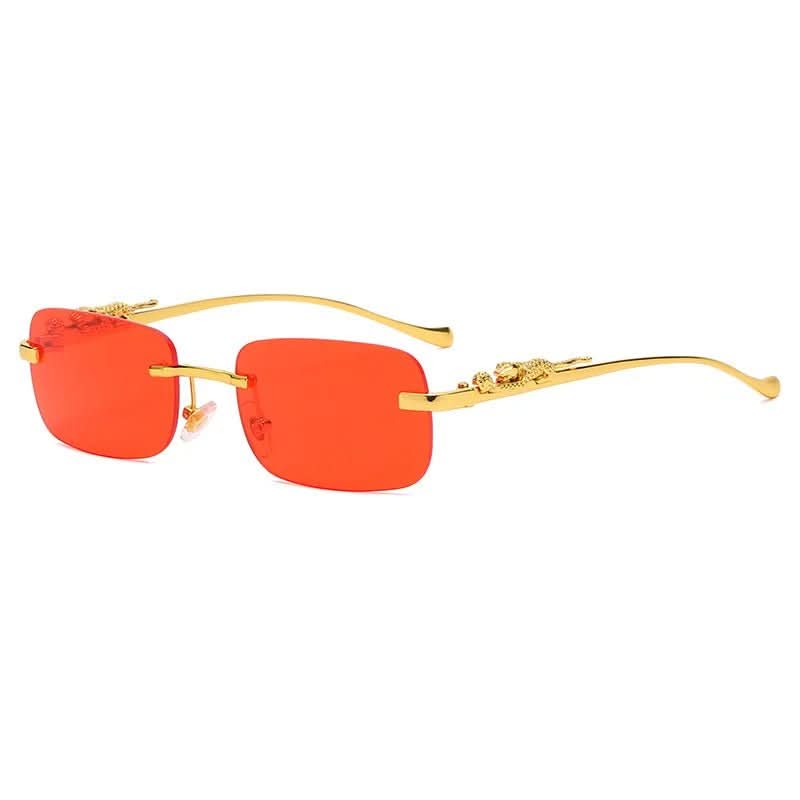 Rimless Sunglasses – Leopard Head Design, UV400 Protection