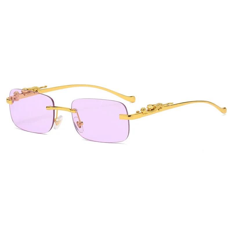 Rimless Sunglasses – Leopard Head Design, UV400 Protection