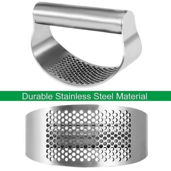 Rocking Garlic Crusher Stainless Steel | Arc-Shaped Rocker Design, No Strength Needed | Crushes and Minces Cloves Fast