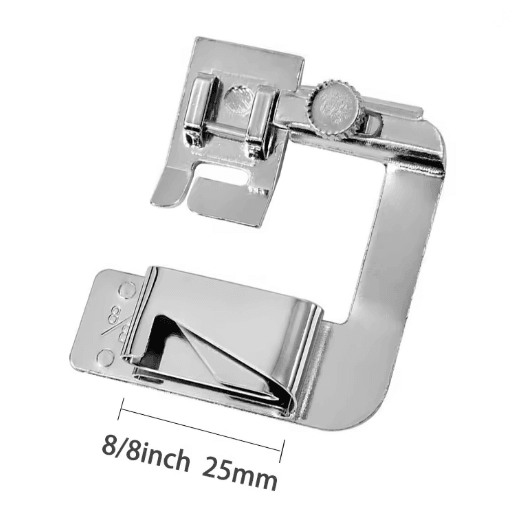 Rolled Hem Presser Foot Set Metal | 4 Interchangeable Widths from 9mm to 25mm | Snap-On Fit for Domestic Sewing Machines