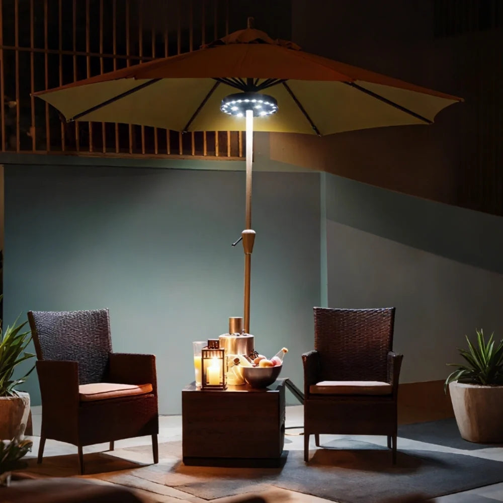 Patio Umbrella Pole Light ABS | 16 x 2.5 cm, 3 Adjustable Modes | Cordless, Universal Fit, Black or Silver Finish 1