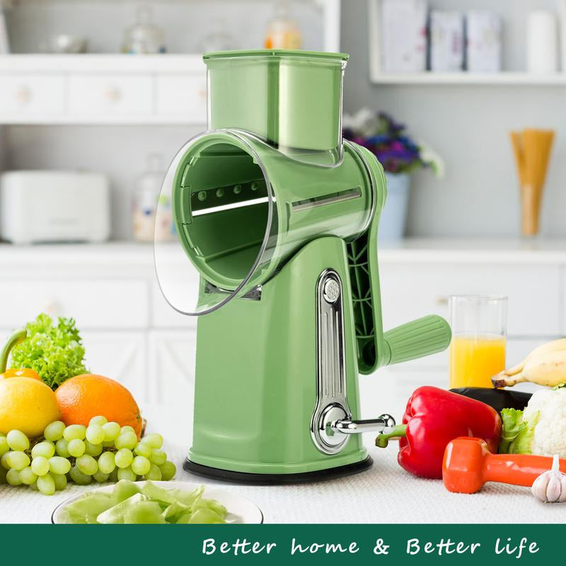 Rotary Kitchen Tool | Drum Grater And Slicer With Crank