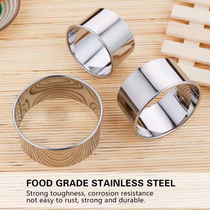 Round Cookie Cutter Set Stainless Steel | 3 Sizes with Rolled Edges | Dishwasher-Safe for Dough, Pastry & Ravioli