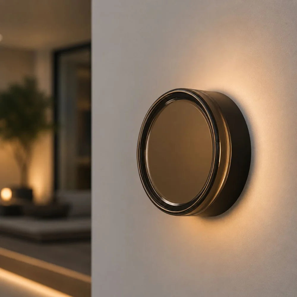 Round LED Wall Sconce – IP65 Waterproof CCT Switch for Indoor Outdoor Use