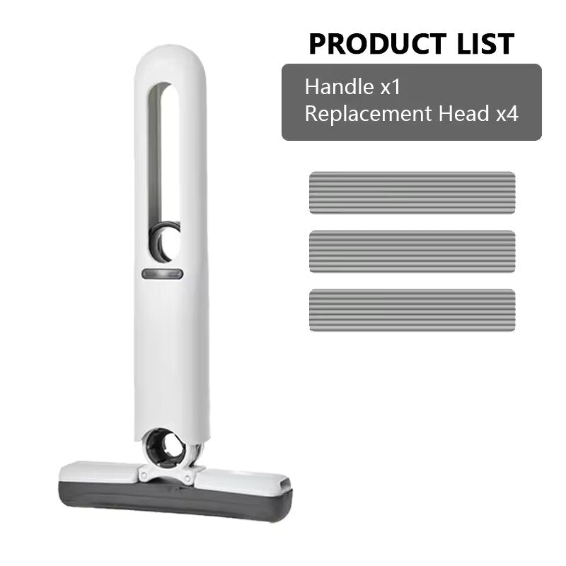 Squeeze Mop Compact Self-Wringing | 1 Handle 4 Head or 2 Handle 5 Head | Hands-Free Space-Saving Cleaning Tool 8