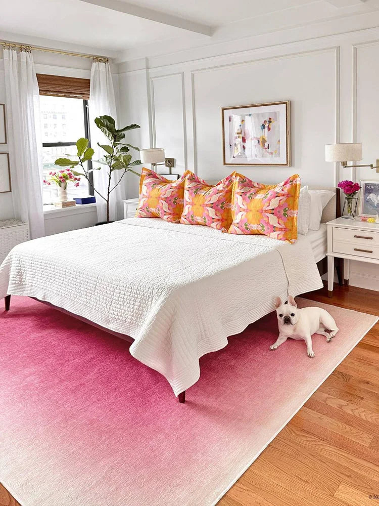 Pink Gradient Rug, Polyester, 12 Sizes 50 x 80 cm to 180 x 280 cm | Soft Flat Weave | Machine Washable at 30°C, Easy Care 4