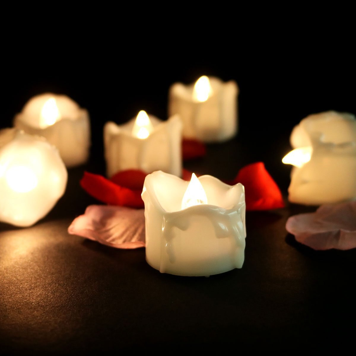 Flameless LED Candles 12-Pack, Plastic, 2.9 x 3.6 cm | Warm White, White, Yellow | 60-Hour Battery Life, No Open Flame 8