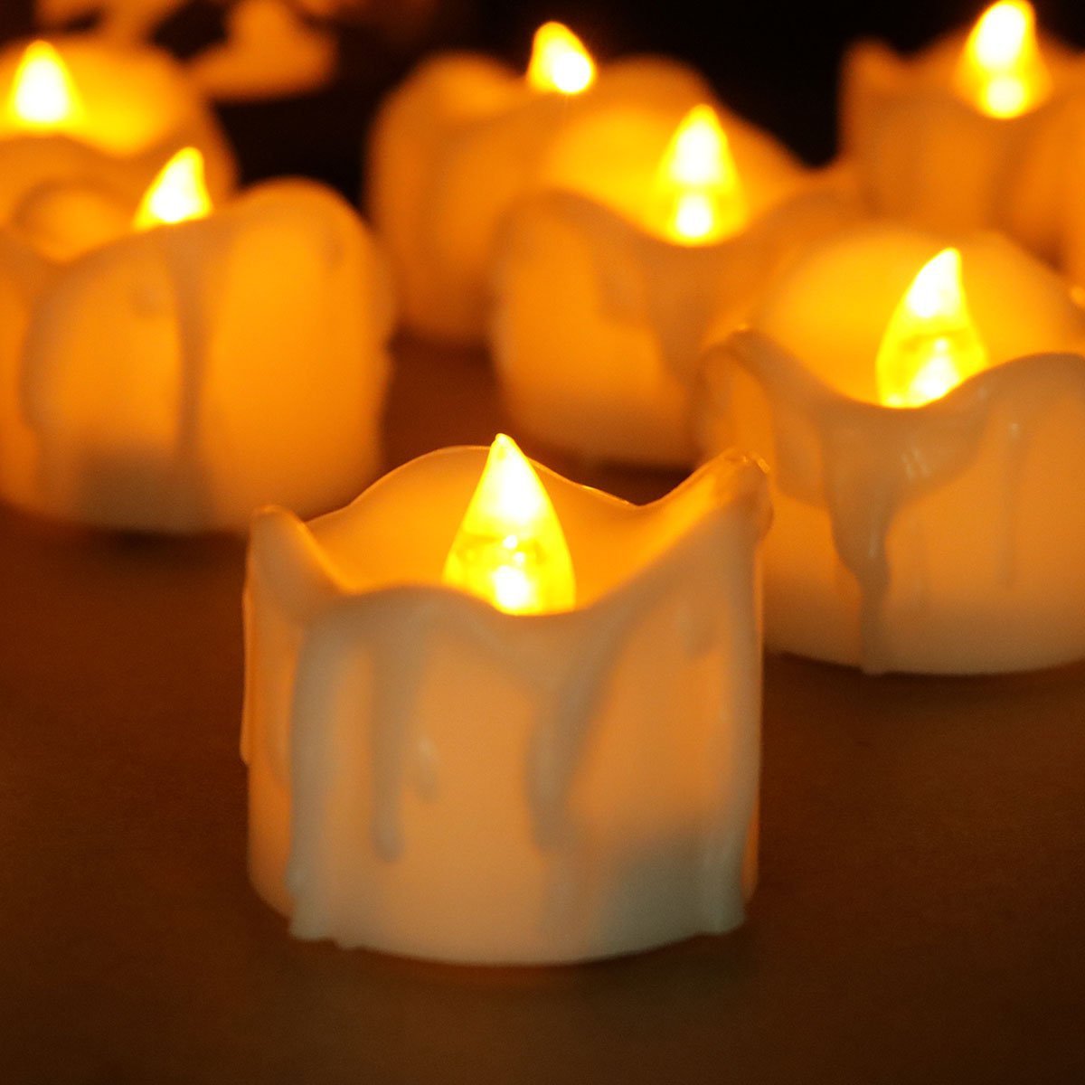 Flameless LED Candles 12-Pack, Plastic, 2.9 x 3.6 cm | Warm White, White, Yellow | 60-Hour Battery Life, No Open Flame 5