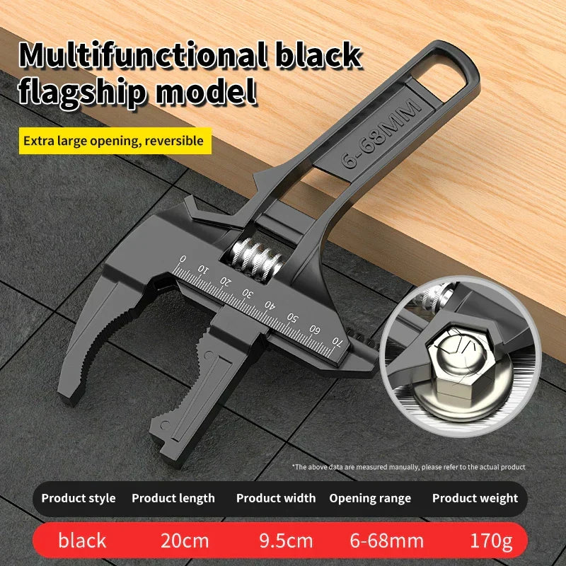 Adjustable Universal Wrench Aluminium Alloy | Large Opening for Nuts & Fittings | Compact Handle for Tight Spaces 2