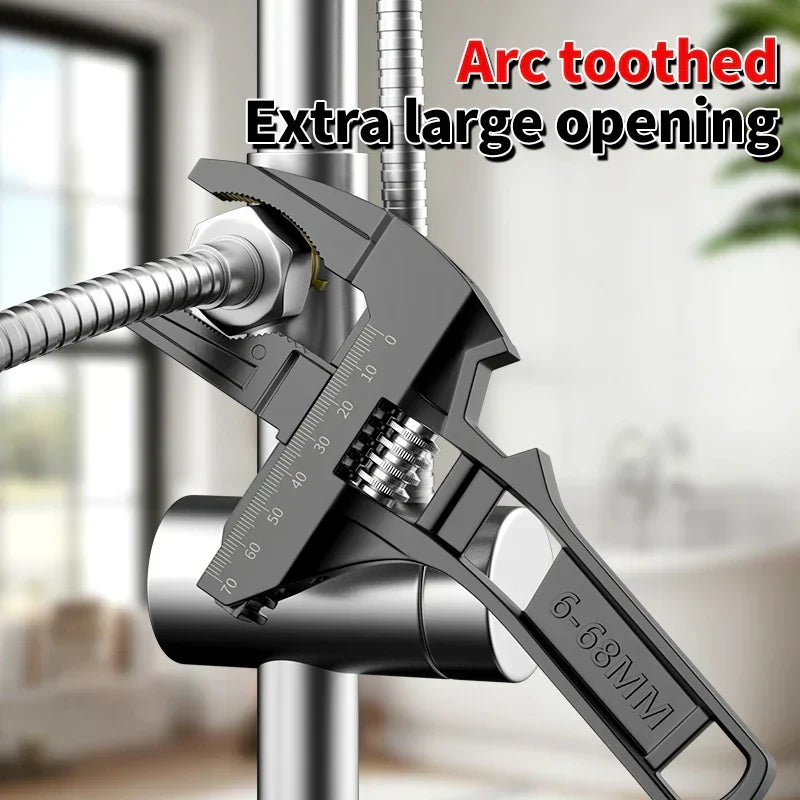 Adjustable Universal Wrench Aluminium Alloy | Large Opening for Nuts & Fittings | Compact Handle for Tight Spaces 5