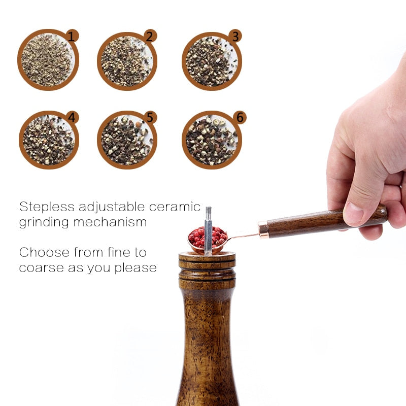 Salt and Pepper Mills Pepper Mill with Strong Adjustable Grinder 4