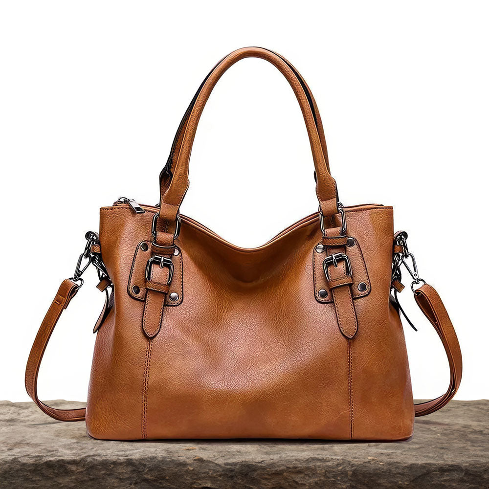Sarah | Vegan Leather Shoulder Bag – Structured Design with Adjustable Strap