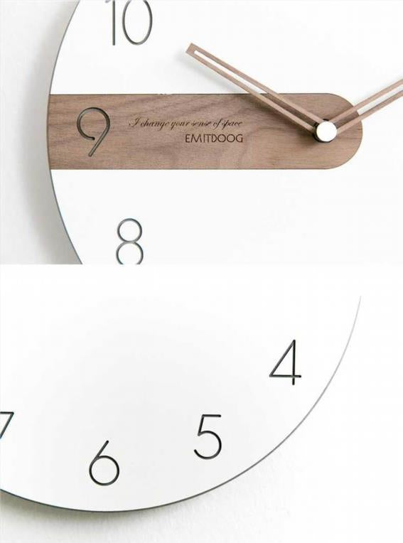 Scandinavian Wall Clock | Inset Panel, Slim Bar Hands