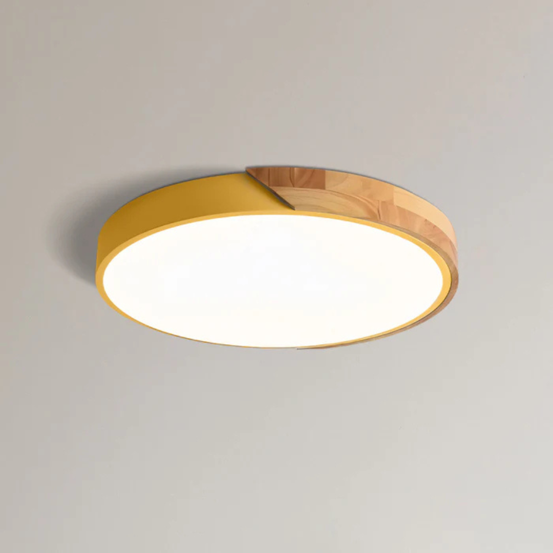 Scandinavian Wooden LED Ceiling Light | Modern Flush Mount Fixture