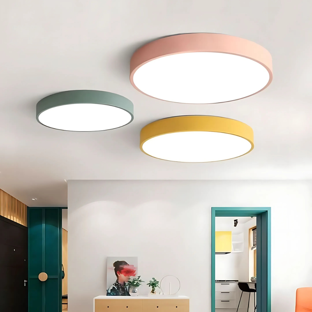 Scandinavian Wooden LED Ceiling Light | Modern Flush Mount Fixture