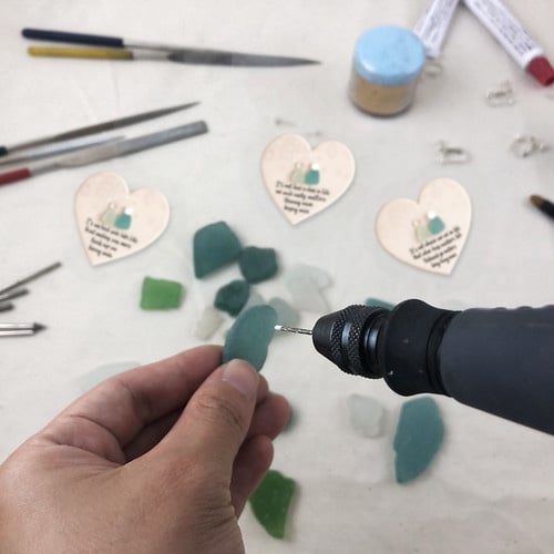 Sea Glass Heart Keepsake Ceramic Decor | Handcrafted Ocean-Inspired Design | Lasting Friendship Gift Decor Piece