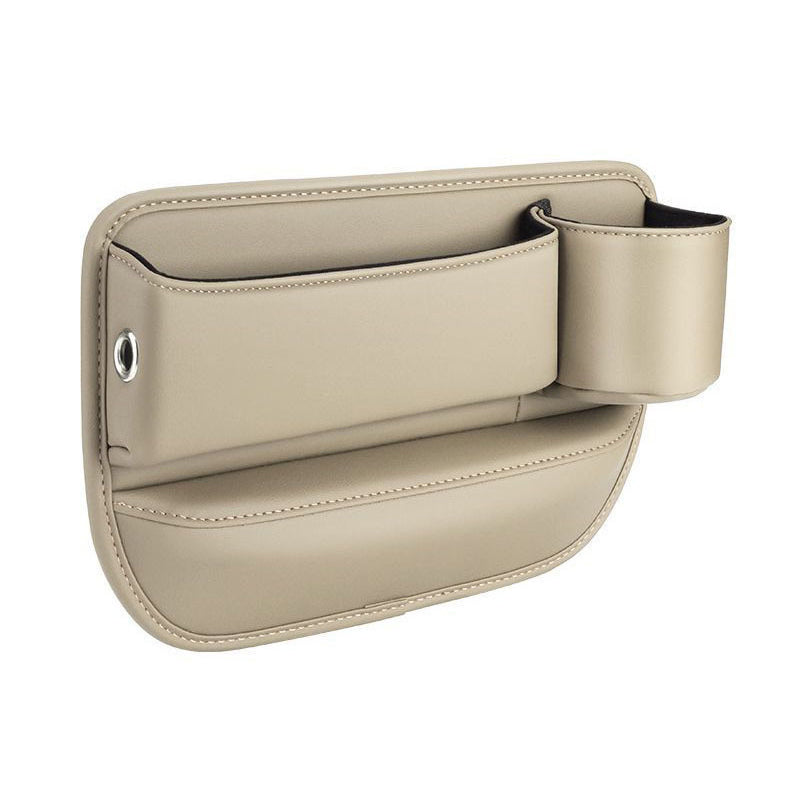 Seat Gap Storage Box Leather | Fits Driver & Co-Driver Seat Gaps | Stops Items Falling, Reserved Charging Port