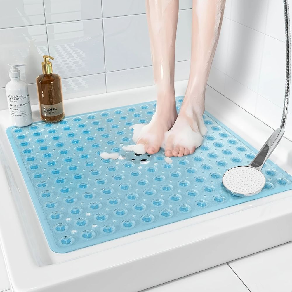 SecureGrip | Non-Slip Bath Mat – Square PVC Design With Suction Cups