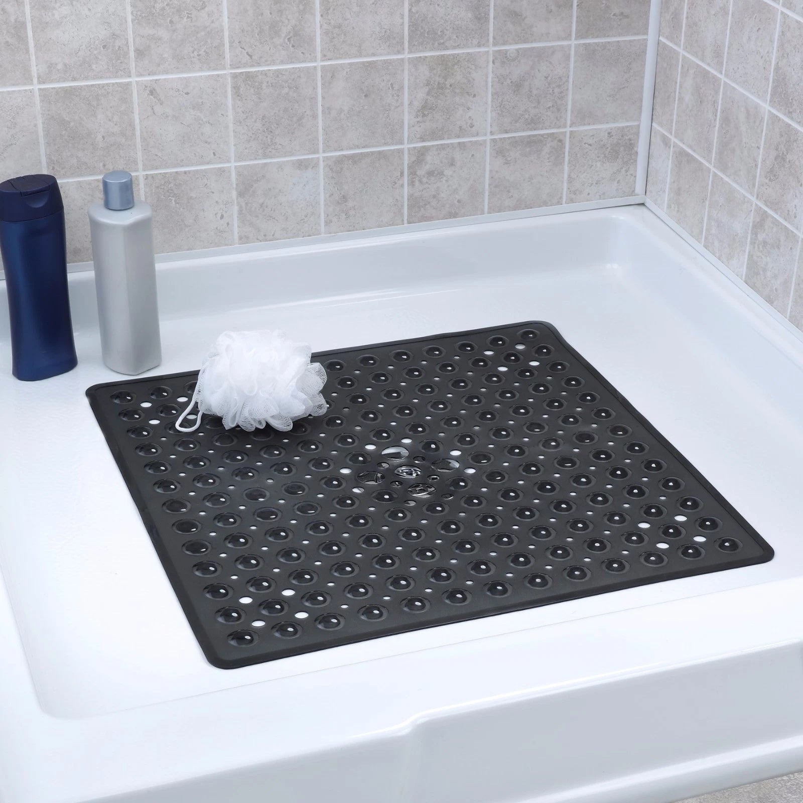 SecureGrip | Non-Slip Bath Mat – Square PVC Design With Suction Cups