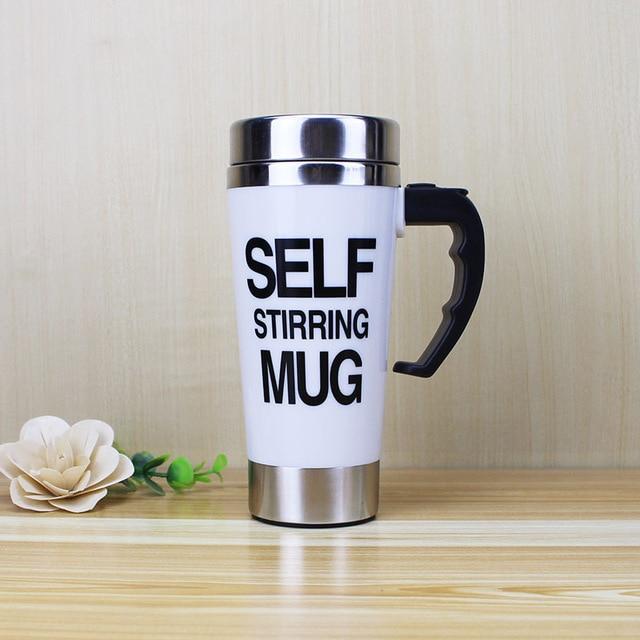 Self Stirring Thermal Cup | Screw Lid, Handle-Top Button