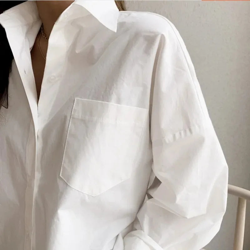 Selvyn | Women's Blouse - Oversized Button Down with Long Sleeves 7