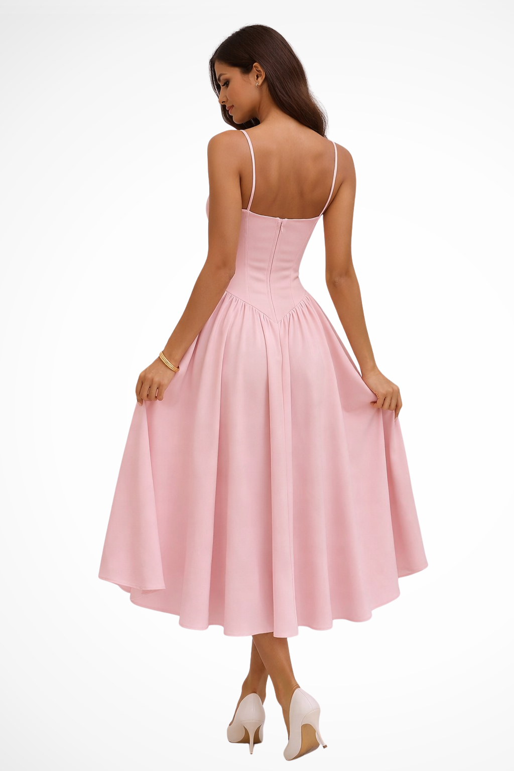 Seren | Women's A-Line Midi Dress – Corset Bodice, Formal Style 1