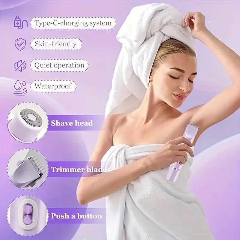 Shaver for Women | 2-in-1 Wet & Dry Cordless Electric Body Trimmer