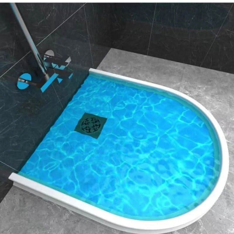Shower Water Barrier Strip PVC | Peel-and-Stick, Flexes to Fit Curves and Corners | Keeps Bathroom Floors Dry and Slip-Free