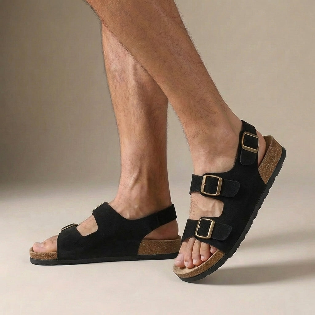 Simon | Men's Sandals – Adjustable Slingback with Cork Sole
