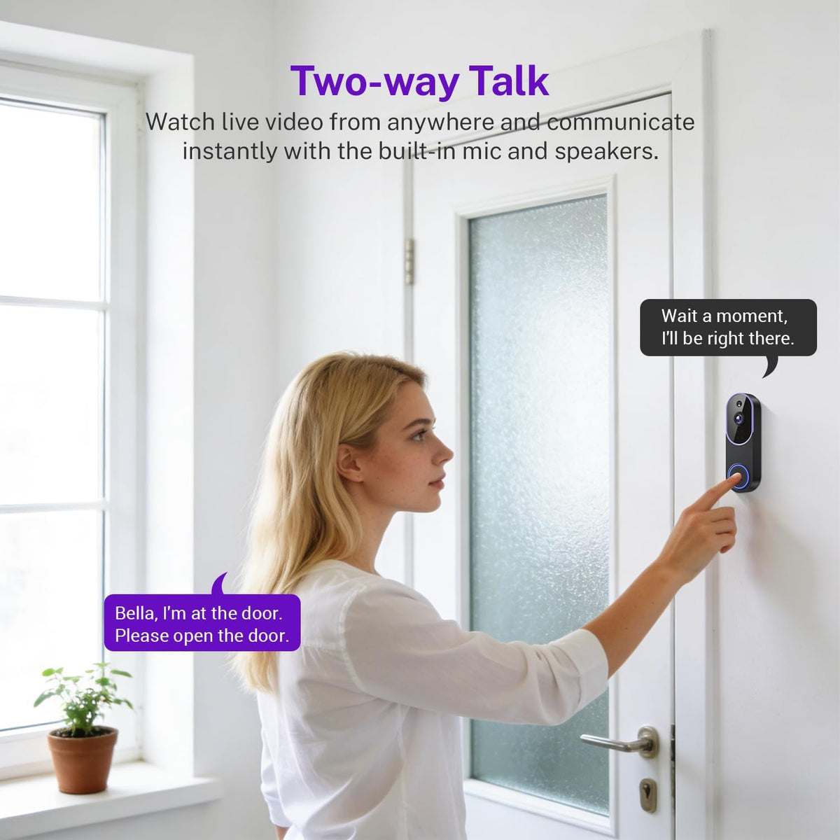Smart Door Alert Camera | Video Doorbell With Indoor Chime