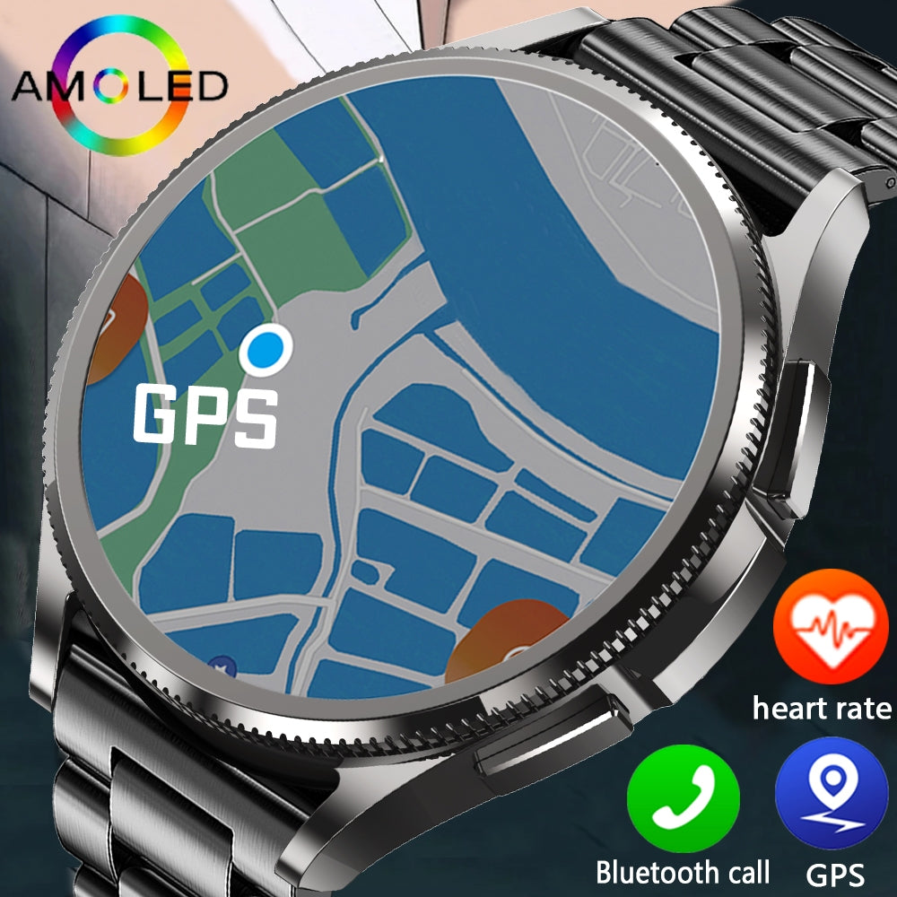 Smartwatch for Men with GPS | AMOLED Display, 100+ Sport Modes | Heart Rate Monitor, Notifications & Long Battery Life
