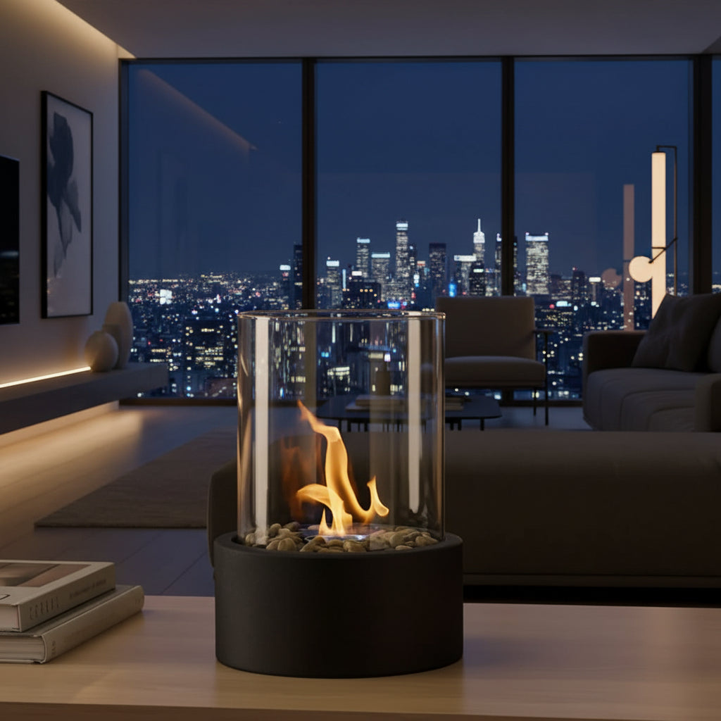 Smoke-Free Table Fireplace | Bioethanol Glass Burner