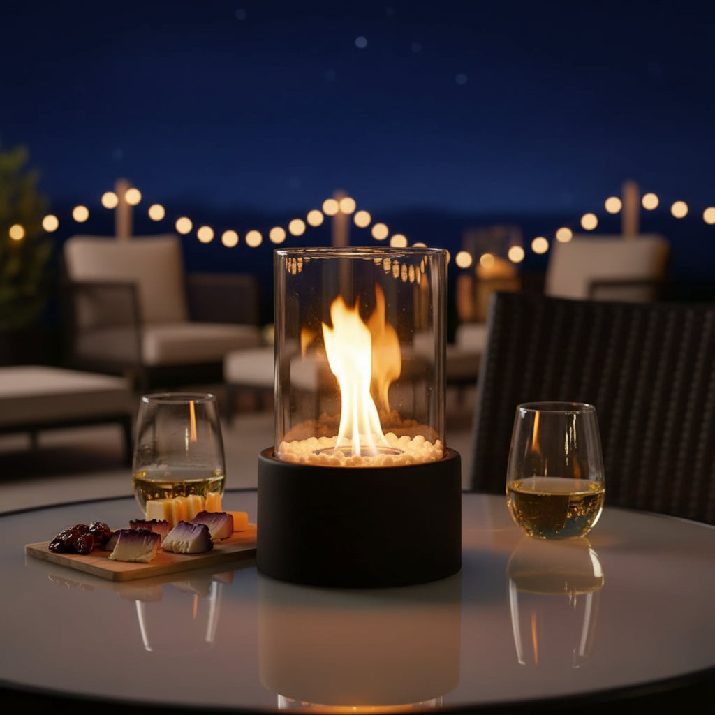 Smoke-Free Table Fireplace | Bioethanol Glass Burner