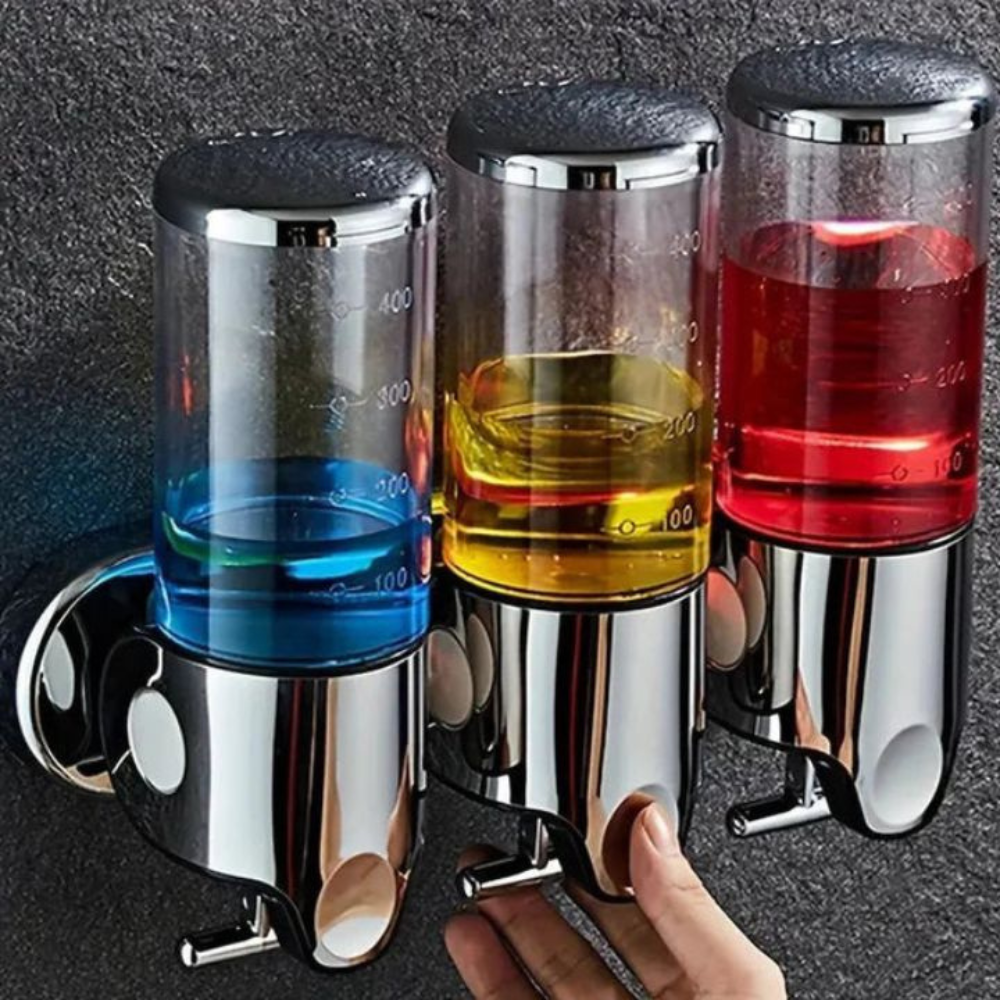 Soap Dispenser Set | Three Chambers With Push Levers
