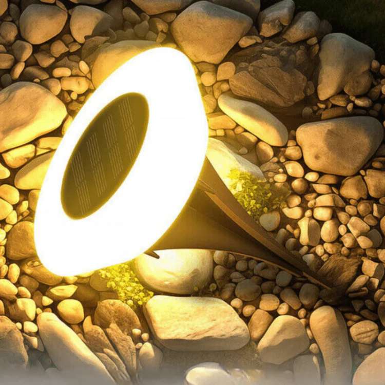 Solar Garden Lights Stainless Steel | 4 Pack LED, Tool-Free Stake Install | Rust-Proof & Weatherproof All Year