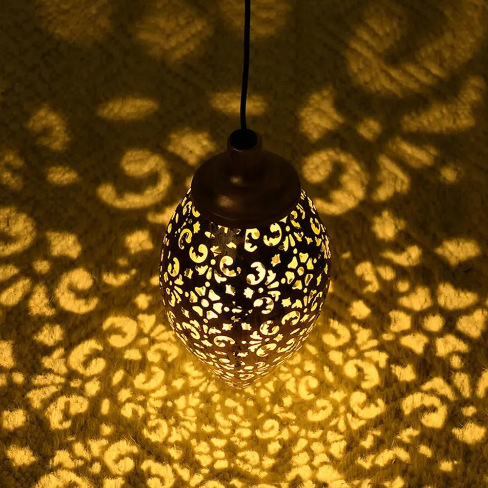 Solar Hanging Lantern – Handcrafted Copper Outdoor Garden Light