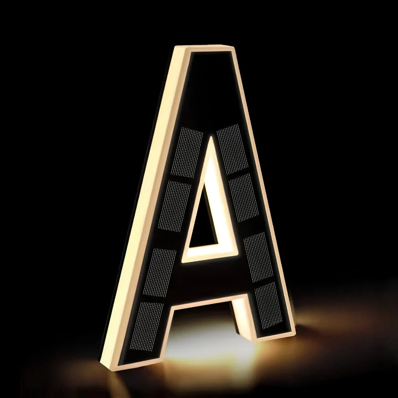 Solar House Number Sign, ABS Plate | IP44 Waterproof, 10-Hour Battery | Dusk Sensor, Warm White LED, Adhesive or Screw Fixing