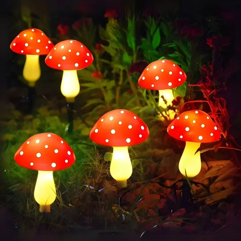 Solar Mushroom Garden Lights | Up to 20 LED Bulbs, 1250 cm String | IP65 Weatherproof, Dusk Sensor, 8 Light Modes