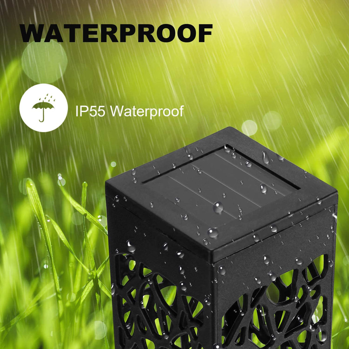 Solar Path Lights 12 Pack | Warm White LED Ground Stake Lights | IP55 Waterproof Automatic Dusk-to-Dawn Lighting