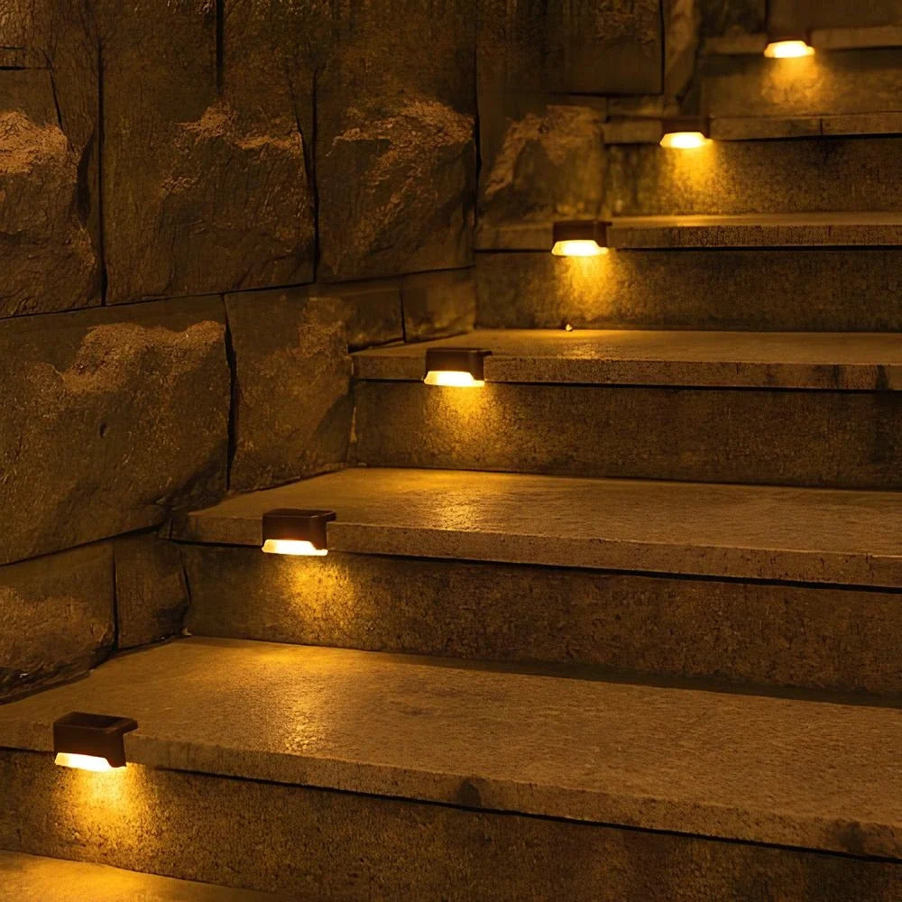 Solar Path Lights LED | 8 or 16 Pack, Brown or Black | IP44 Weatherproof, Automatic Dusk-to-Dawn Sensor, Up to 10 Hour Runtime