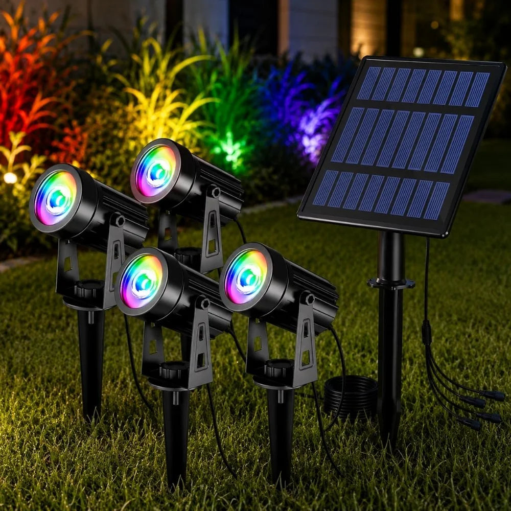 Solar Powered Security Light – 4-Pack Waterproof Garden Spike Lights