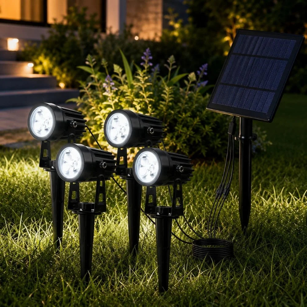 Solar Powered Security Light – 4-Pack Waterproof Garden Spike Lights