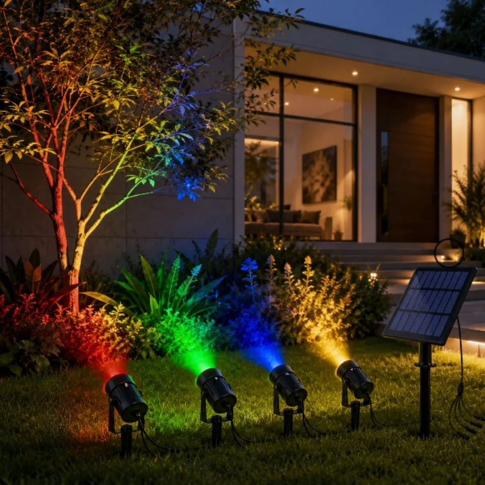Solar Powered Security Light – 4-Pack Waterproof Garden Spike Lights
