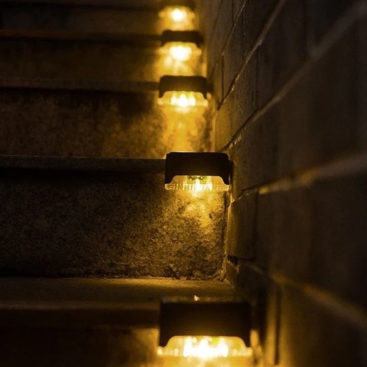 Solar Step Lights ABS | Set of 8 with Automatic Dusk-to-Dawn Sensor | IP44 Waterproof for Stairs, Paths and Gardens