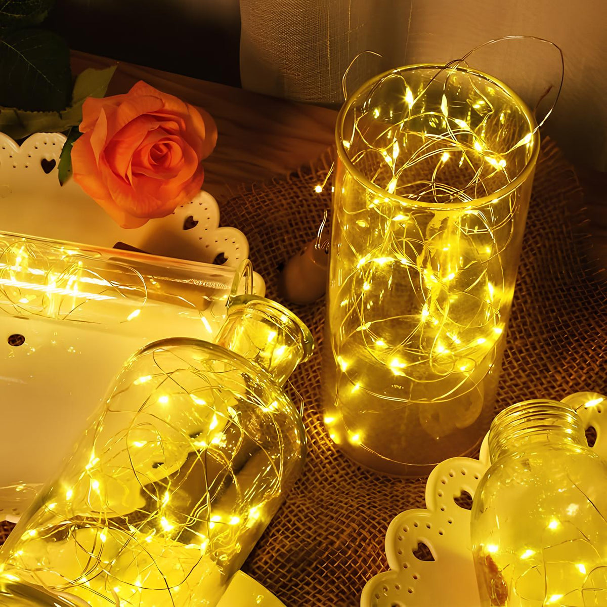 Solar String Fairy Lights | 50-300 LEDs, 8 Colour Options, Up to 30m Length | IP65 Waterproof, Solar Powered, No Wiring