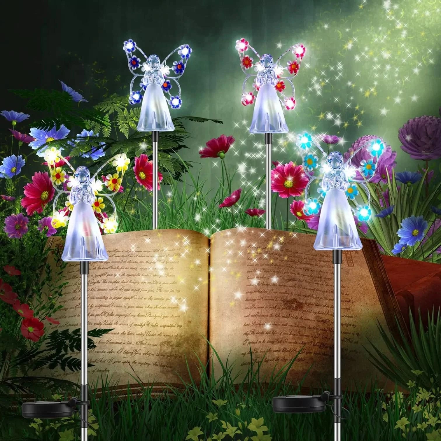 SolarGlow | Solar Garden Light with Elegant Angel Design - Automatic Charging for Outdoor Use